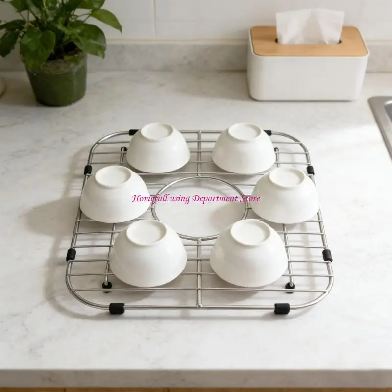 

Heavy Duty Sink Grille Protector Mat Rusts Resistant Grille No Install Drainer Multipurpose Drying Rack for Dishware Drying