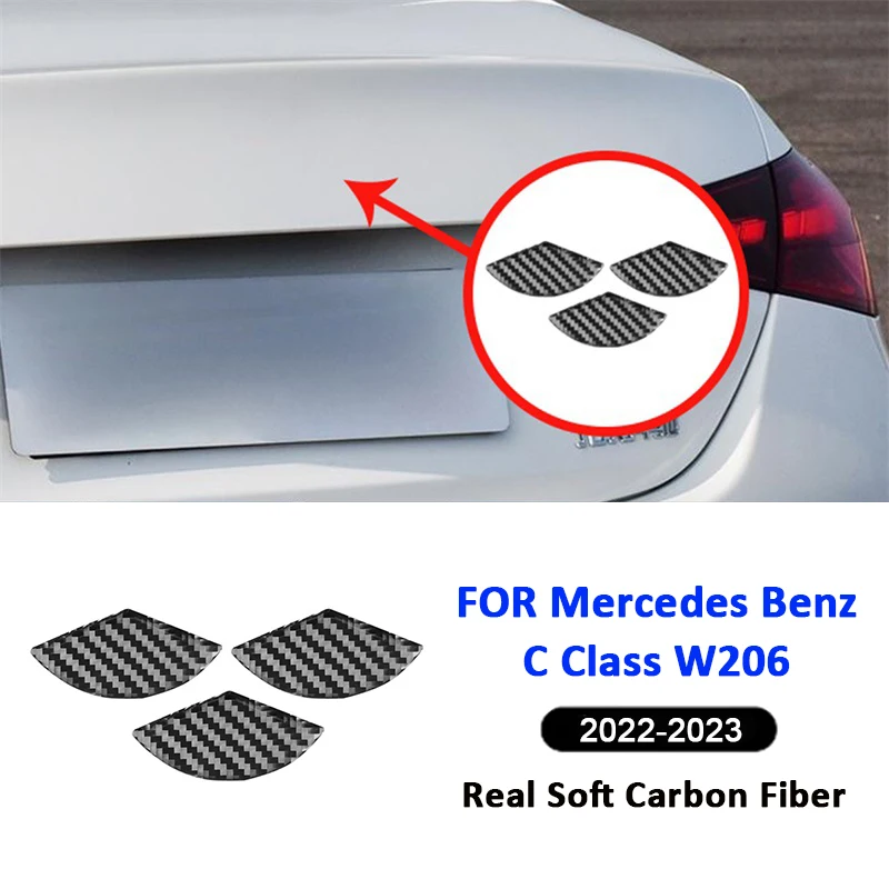 

For Mercedes Benz C Class W206 2022-2023 Carbon Fiber Car Rear Emblem Logo Trim Cover Decoration Sticker Interior Accessories
