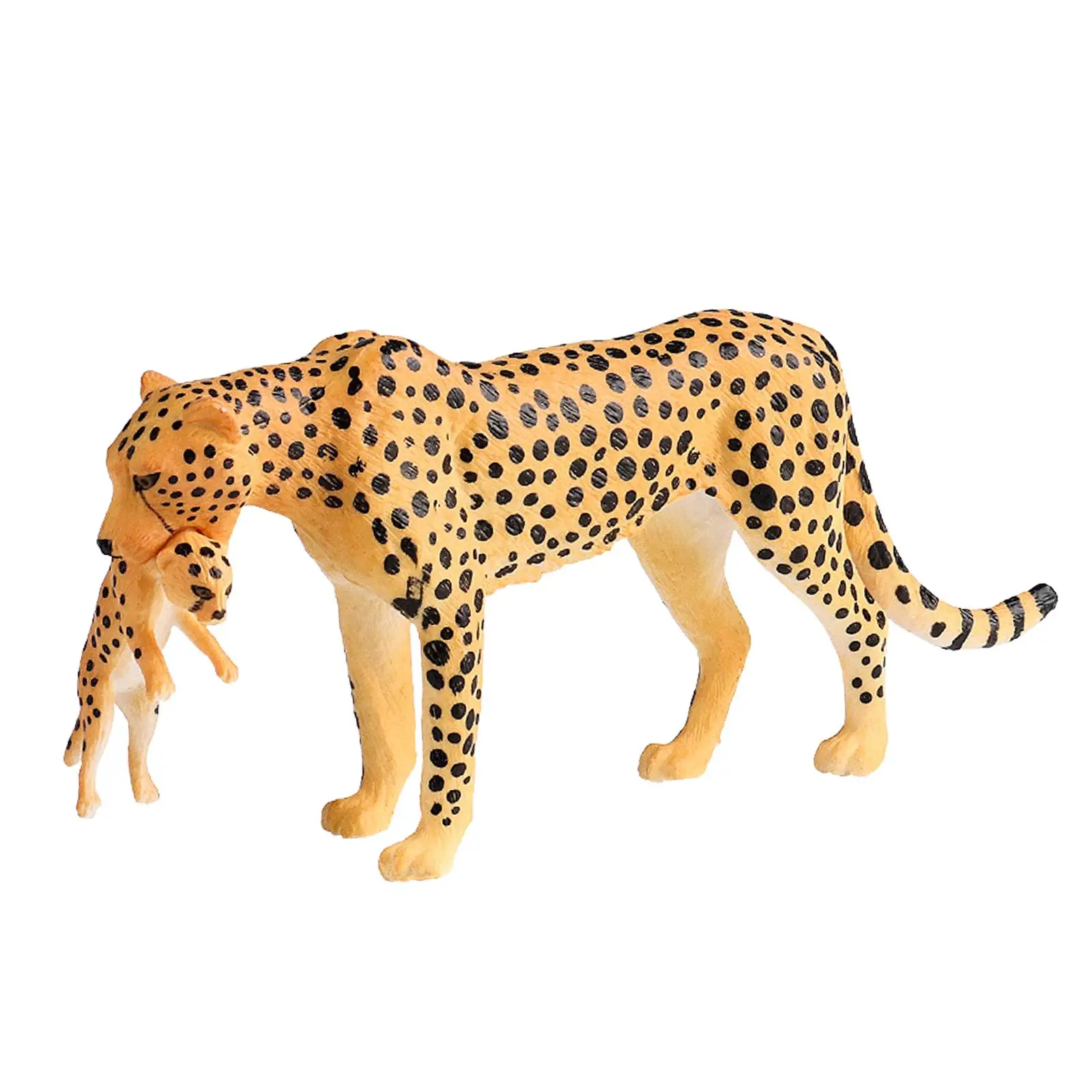 Estatuilla de juguete de leopardo, adorno de modelo de Cheetah Playset, figuras de leopardo, estatua de Animal de Vida Silvestre, adorno para pastel de regalo de vacaciones