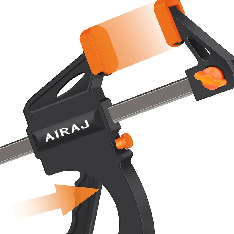 AIRAJ Carpintaria Clip, Bar F Clamp, Hard Grip Clip, Quick Ratchet Release, Carpintaria DIY Mão Vise Tools, 4 \