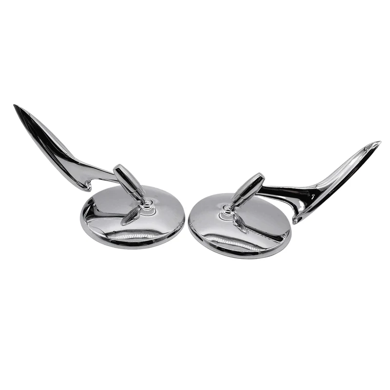 Car Round Bowtie Outside Rearview Mirrors Accessory Ribbed Base For Nova 1962-1965 Chevelle 1964-1965 Impala 1963-1964