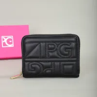 PG PATSY GARIS Cartera universal retro clásica a la moda para hombres y mujeres con letras impresas, tarjetero portátil, billetera cero