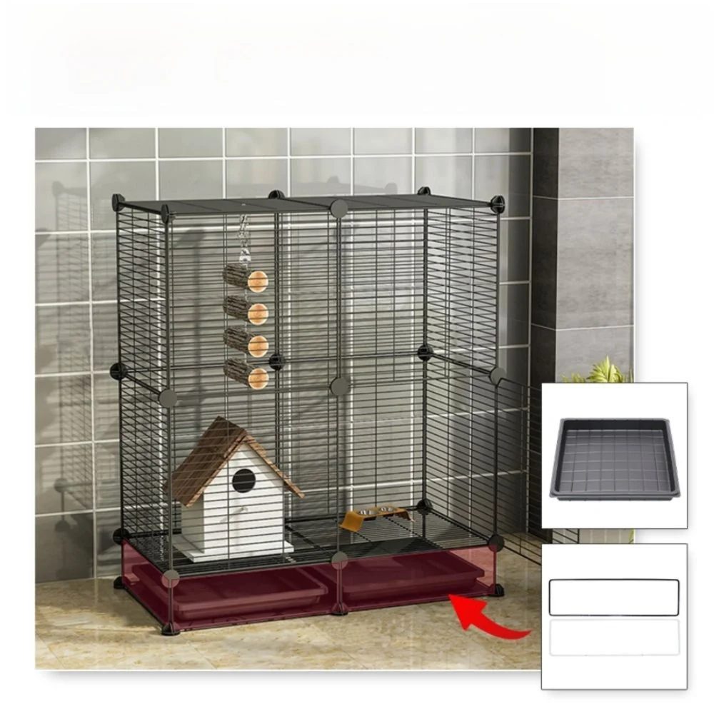 Tragbarer DIY Katzenkäfig, abnehmbarer Drahtgitterzaun für drinnen und draußen, faltbar, mit mehreren Türen und Fenstern, großes Haus, große Katzenvilla – Detail 11