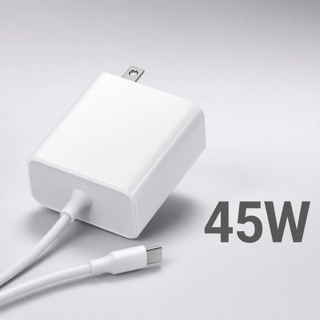 UL Certified 45W USB C Charger With Built-in Cable US Plug PD Fast Charging Wall Adapter for Phone Tablet
