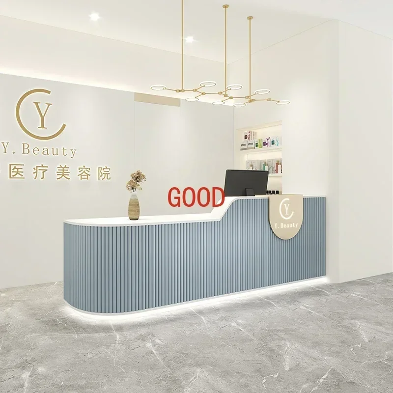 Reception Business Modern Furniture Aesthetic Help Desk Salon Supermarket Counter Table Spa Front Bancone Reception Reseption