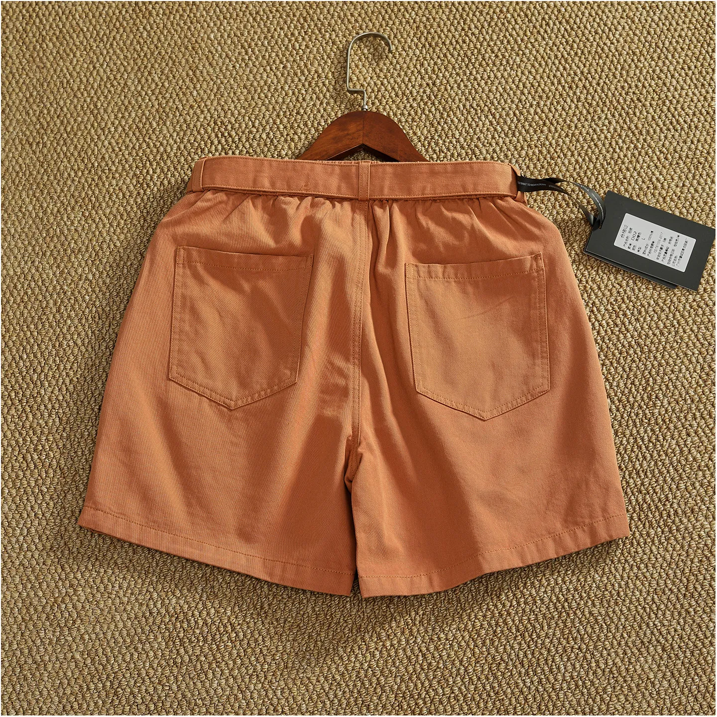 2026 Summer New American Retro Comfortable Elastic Waist Shorts Men's Fashion 100%Cotton Loose Multi-pocket Casual 3-point Pants