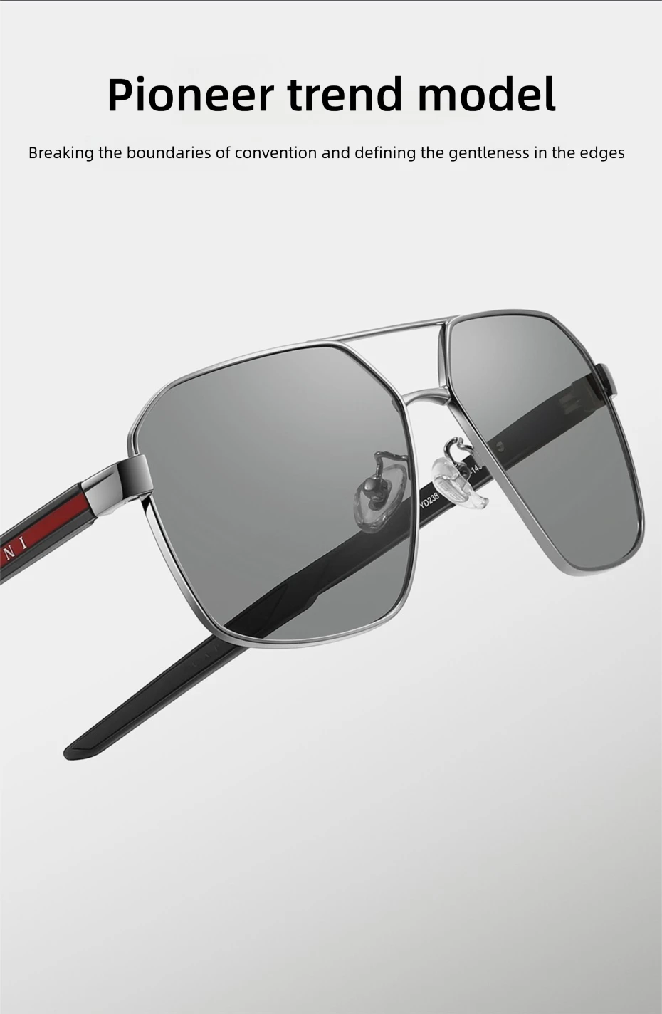 CAPONI HD Polarisierte Männer Sonnenbrille Original Design Hohe Qualität Photochrome Schwarz Sonnenbrille Outdoor Fahrer UV400 Schatten BS23818 – Detail 17