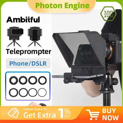 Imagen 1 del producto Ambitful T1 Mini teleprompter teléfono y grabación DSLR inscripción portátil teleprompter móvil artefacto vídeo con Control remoto