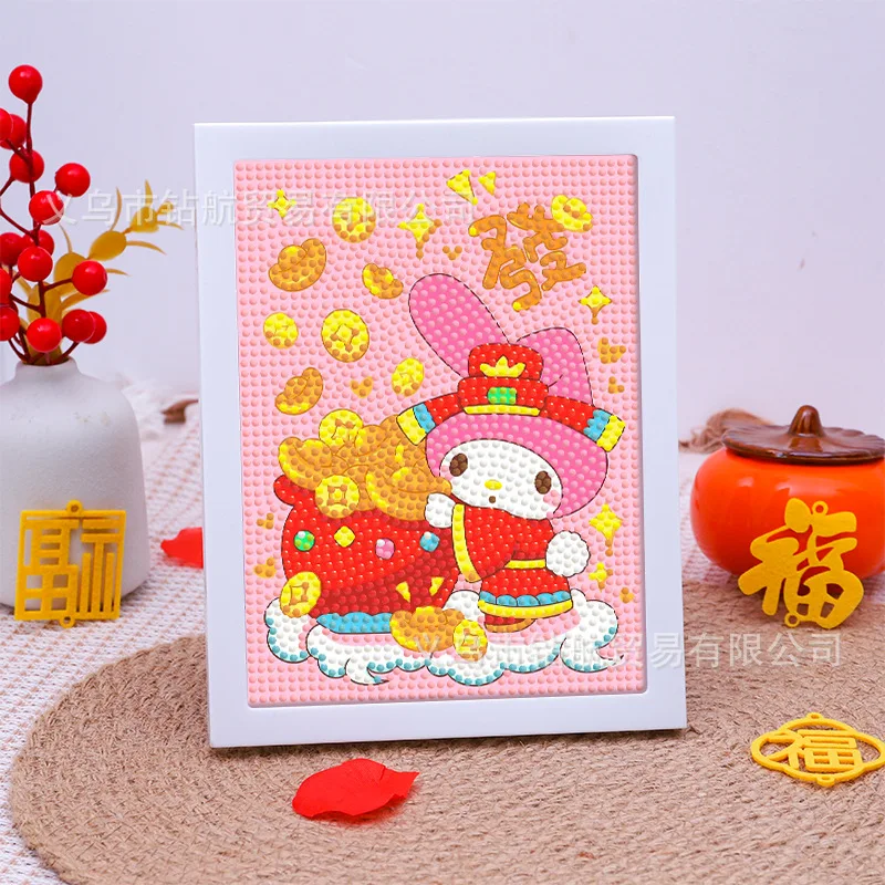 New Anime Sanrio God of Wealth Diamond Painting Kawaii Kuromi Pochacco Children's Hand-DIY Cross-stitch Toys Stall Wholesale