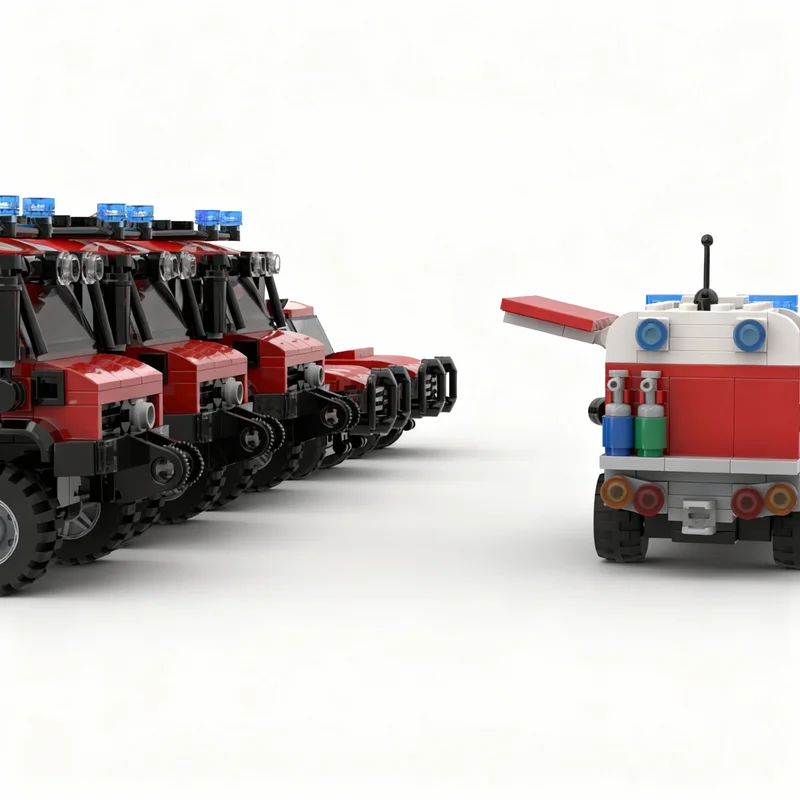 804ピース MOC 難攻団バンドル 自分の街を構築する 消防モデル 組み立てブロック おもちゃ 建設 クリスマスギフト ブロック