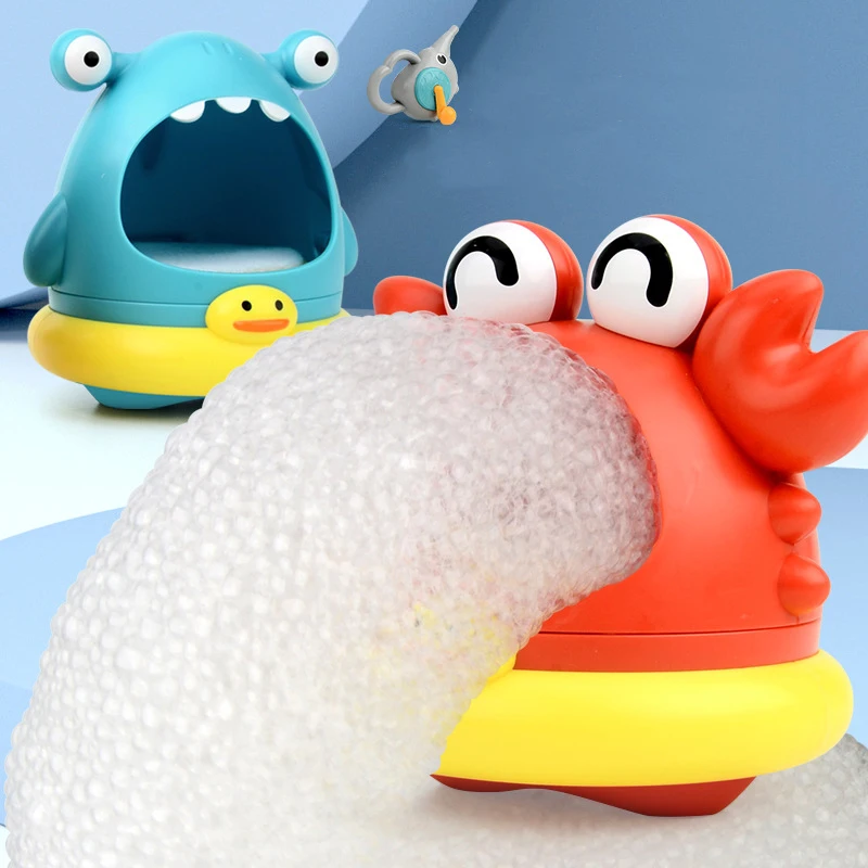 

Crab Bubble Machine Bathroom Bath Water Play Toy Children Hand Crank Crab Shark Blowing Foam Making Machine Children's Toys Gift