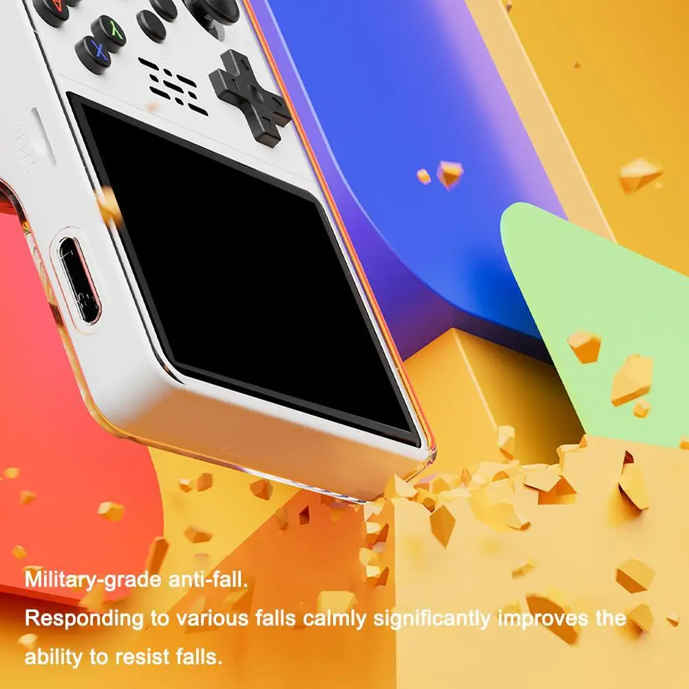 Para r36s capa protetora transparente console de jogo portátil capa protetora integrada tpu escudo macio para r36s escudo