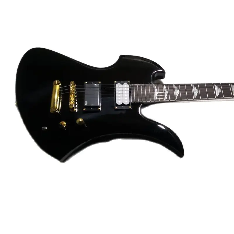 Black Eelectric Guitar BW Guitar Maple Neck Set In Mahogany Body HH Pickups Fixed Bridge Gold Tuners 22 Frets