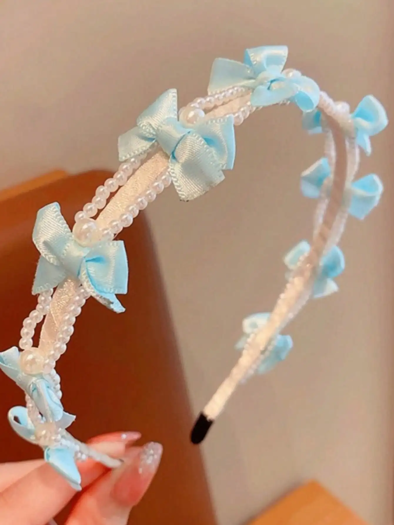 

1pc Luxury Faux Pearl Scented Hair Hoop, Gentle Faux Pearl Bow Hair Hoop, Sweet French Hair Hoop, High Skull Top, Versatile Headband, Hair Hoop, Hair Hoop Headband, Gift Hair Accessory Beauty Home Hair Accessories Hairband