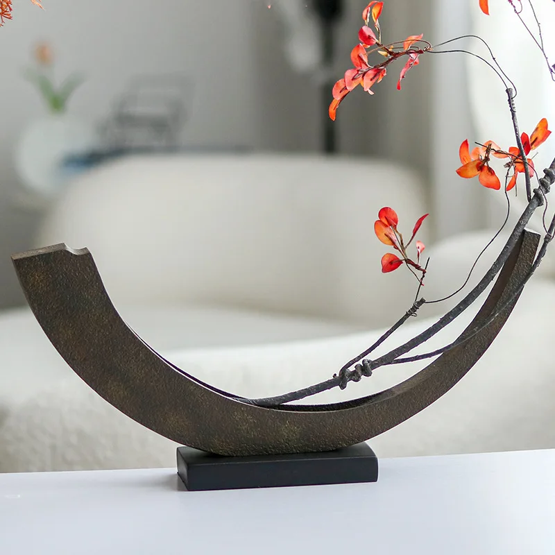 

x17Geometric Hollow Metal Crafts Moon Floral Arrangement Accessories Arc Meniscus Full Moon Metal Figurine Home Decoration