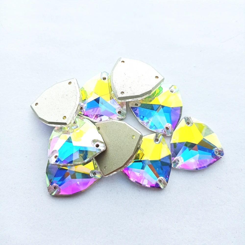 

Trilliant, высококачественное стекло, пришивные камни, блестящие искусственные AB Стразы с плоским основанием для рукоделия, шитья одежды