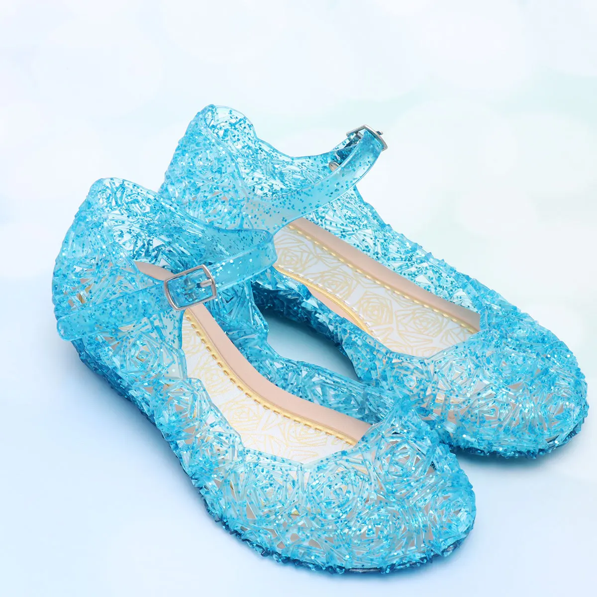 

1 пара прозрачных сандалий для девочек, дизайнерские удобные сандалии из ПВХ для малышей, подарок на день рождения, летний наряд, небесно-голубой 26