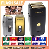 KULILANG R11(F) Professional Beard Trimmer for Men Reciprocating 3-Blade Shave System Hair Clippers Washable Electric Shaver