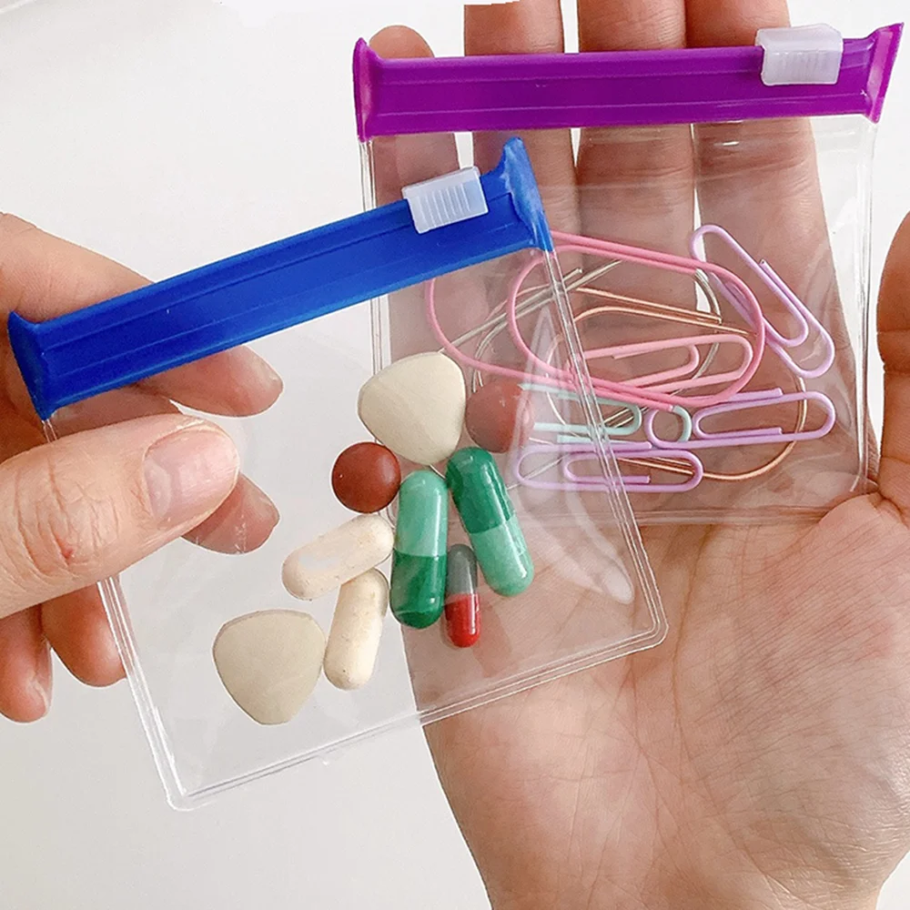 Colorful Environmental Protection Pill Pouch Zippered Bags EVA Self Sealing Organizer Storage Bag