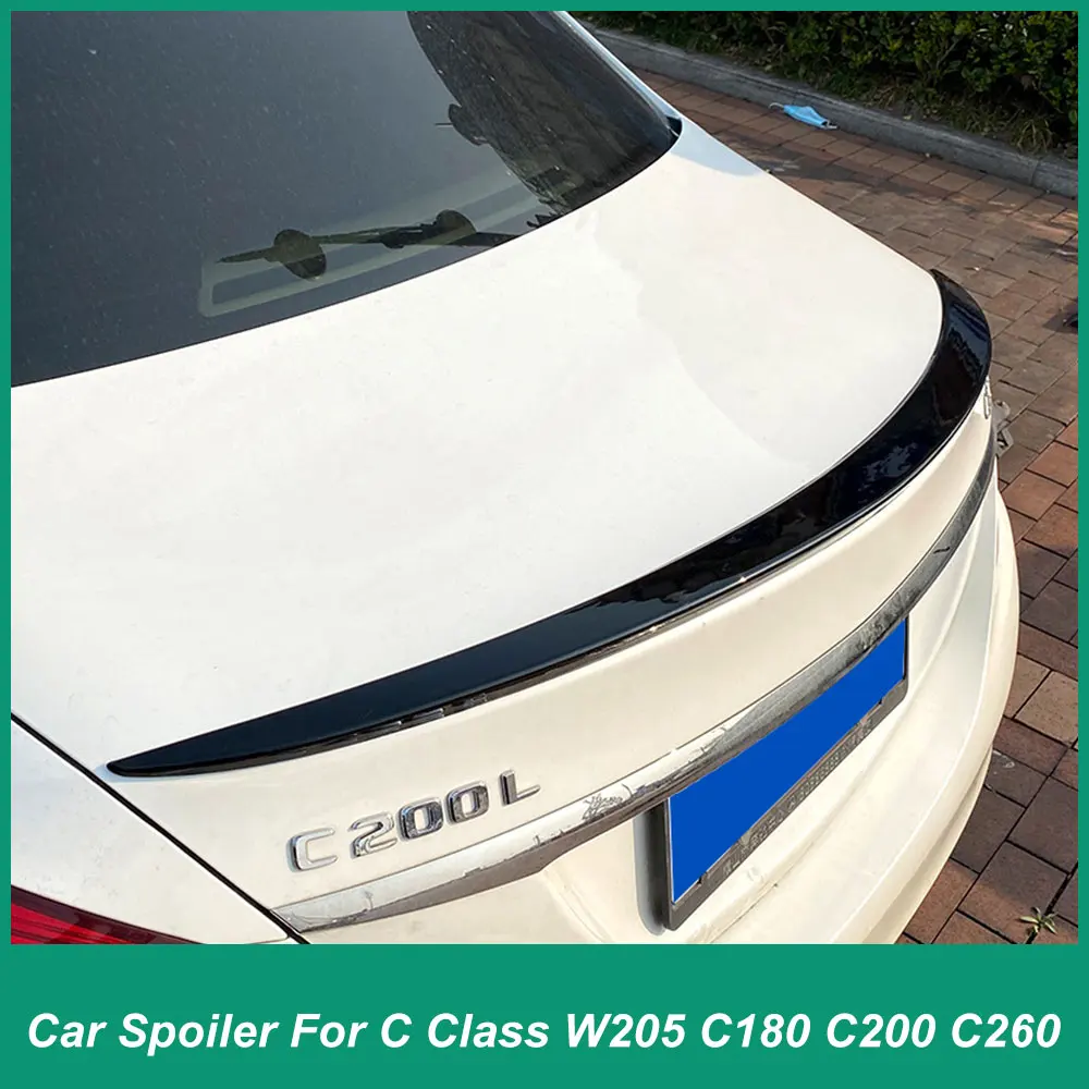 For Mercedes Benz C-Class W205 2015+C180 C200 C260 Fixed wWng Rear Iuggage Compartment Iid Spoiler ABS Plastic Automotive Parts