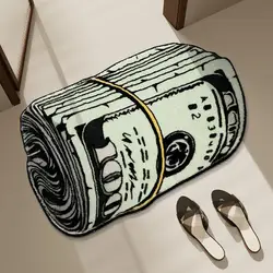 60*40cm Carpet Absorbent Floor Mat Money Pattern Floor Rug USD 3D Hallway Long Strip Carpet Area Rug Home Room Bathroom Supply