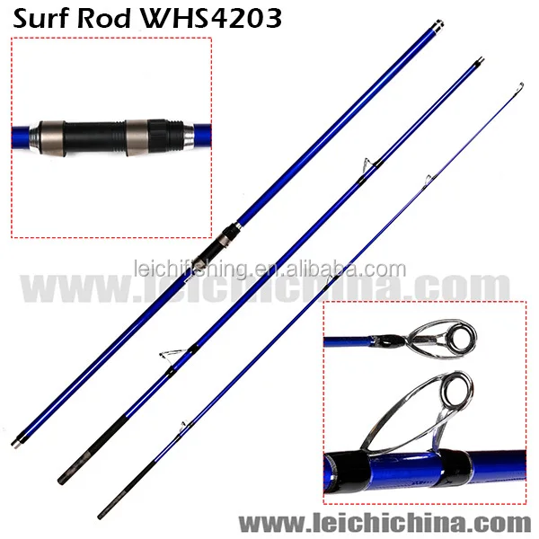 3 Section blue color fishing rod surf casting