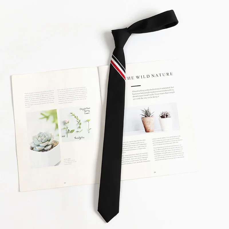 للجنسين أسود ثلاثي الألوان شريط الأمن التعادل موحدة قميص دعوى ربطات العنق ستيوارد ماتي جنازة كسول رباطات للرقبة الرجال النساء الطلاب