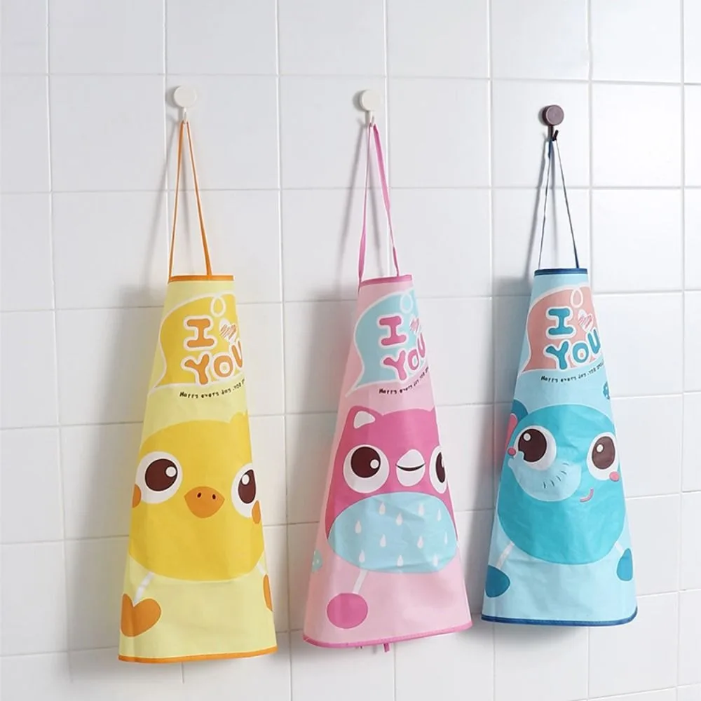 Creativity Waterproof Apron Cartoon Gown Bib Kitchen Antifouling Painting Smock for Child