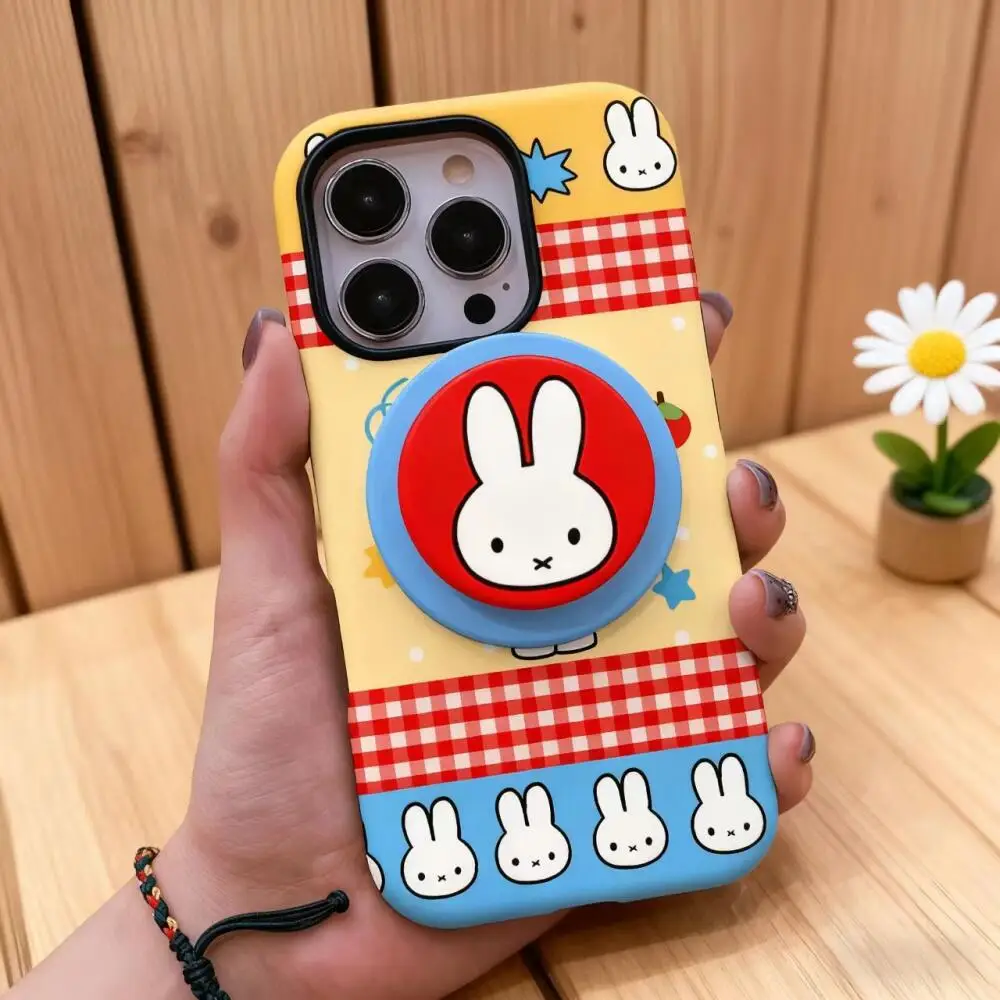 Чехол для телефона Miffy Rabbit Kawaii, магнитный защитный чехол для телефона с защитой от падения iPhone 11-16, полная серия, чехол для телефона с милой мультяшной девушкой