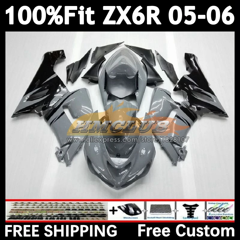 

Injection Body For KAWASAKI NINJA grey flames ZX-636 ZX-6R 2005 2006 156No.67 ZX600 ZX 636 6R ZX636 ZX-600 ZX6R 05 06 Fairings