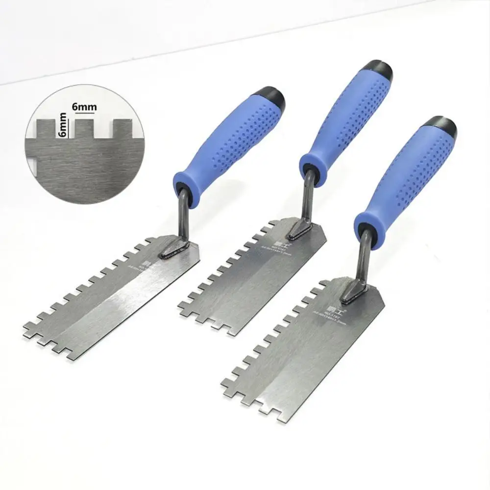 أداة مجرفة الأسنان المربعة المهنية كفاءة كشط المعجون مكشطة المضادة للانزلاق مقبض الكربون الصلب ملعقة أداة بناء #5