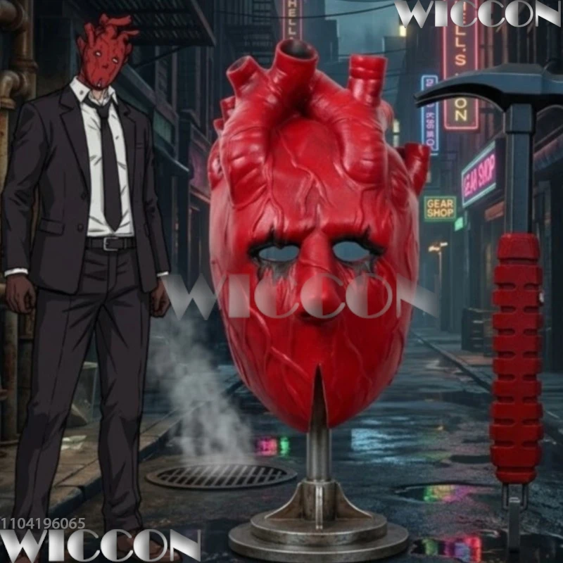 Máscara de látex de corazón oscuro de Dorohedoro para Halloween, disfraz de anime, fiesta de disfraces, gótico, Navidad, Carnaval