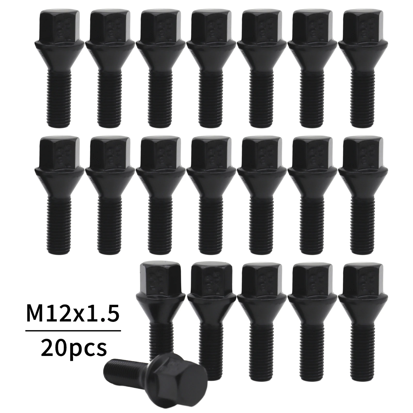 

20x Wheel Lug Bolts Nuts Studs M12x1.5 For BMW 1 3 5 7 Series E81 E87 E46 E90 E93 E60 E61 E53 Z4 Z8 E89 E52 Mini R52 R55 R56 R57