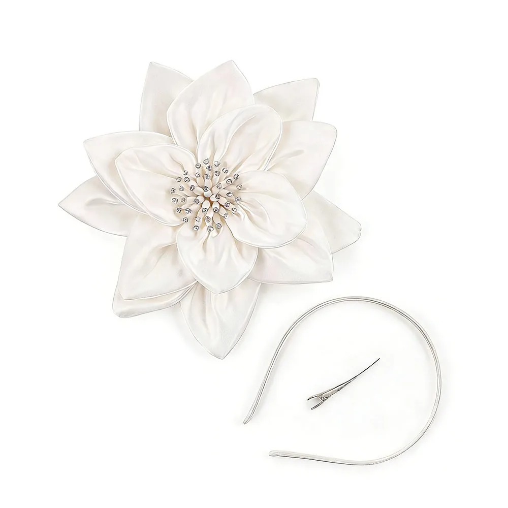 

Elegant Exaggerated Flowers Fascinator Rose Flowers Bridal Makeup Prom Headwear Hair Accessories