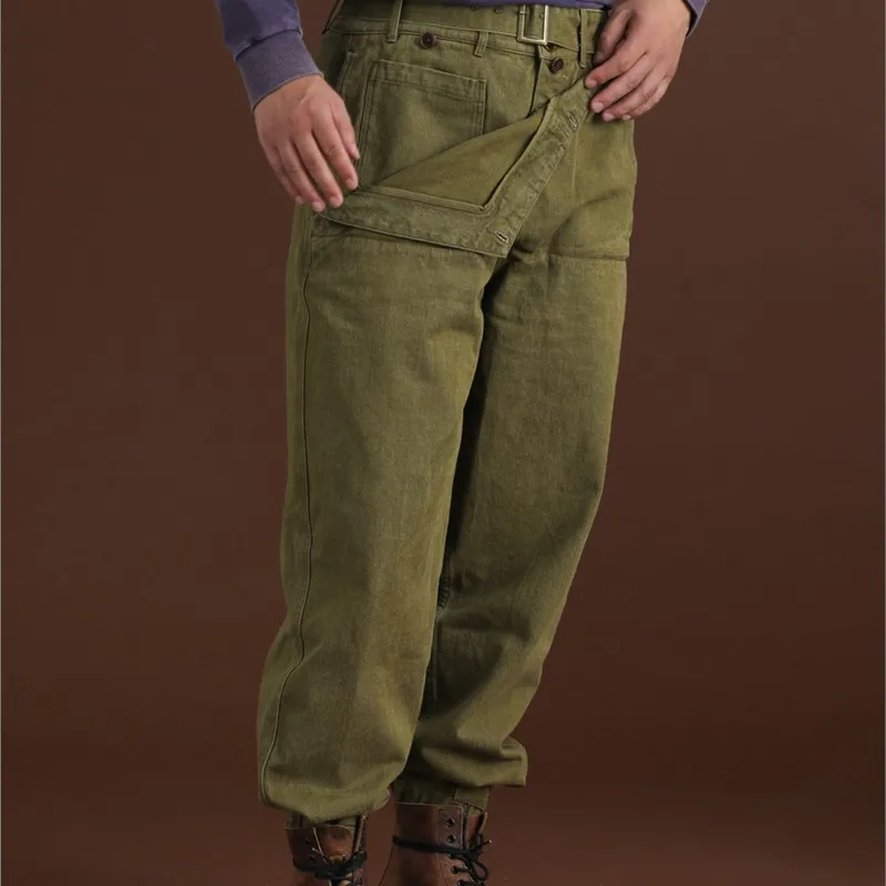 Amekaji Style Wear Retro Ankle Banded Pants Trousers for Men