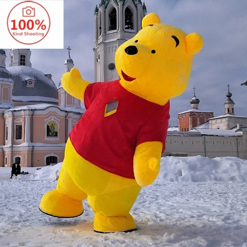 2.6m Yellow Cartoon Bear Inflatable Garment Mascot Costume Adult Plush Doll Suit Wear Full Body Animal Cosplay Costume