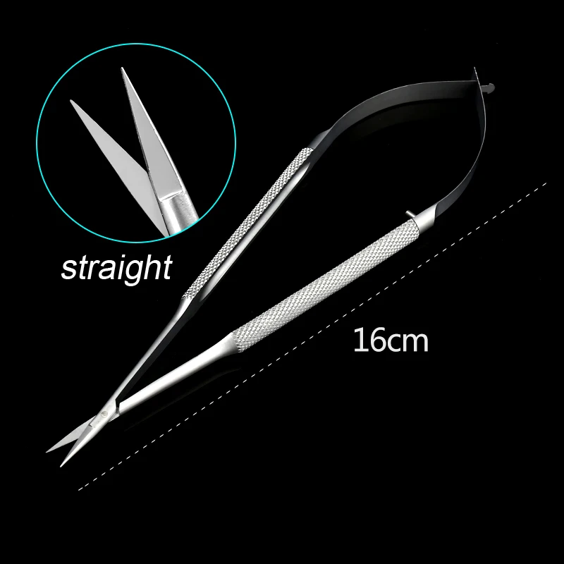 1pcs Curved/Straight Head Micro Castroviejo Cornea Scissors Hand Tool Stainless Steel Instrument Ophthalmic