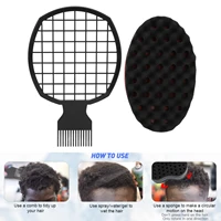 Hair Curl Weave Dreads Sponge Brush Plastic Hair Twist Comb Sponge Set Magic Hair Sponge Curl Comb Hair Styling Supplies Tool