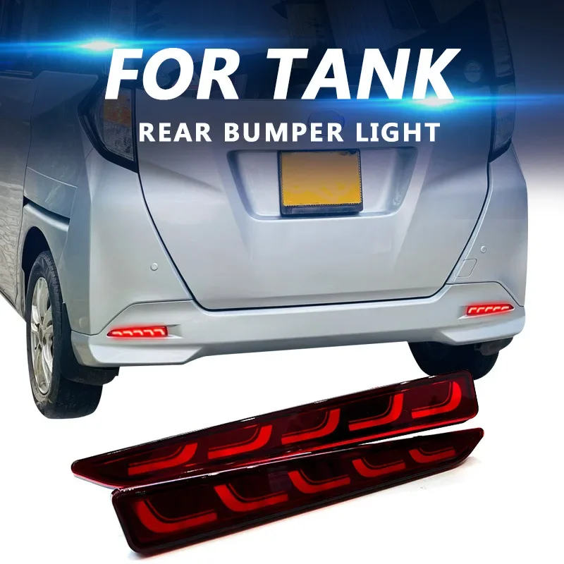 2Pcs Car Rear Bumper Light Reflector Rear Fog Lamp Modified LED Streamer Steering Driving Brake Lights For TOYOTA TANK ROOMY detail image 2