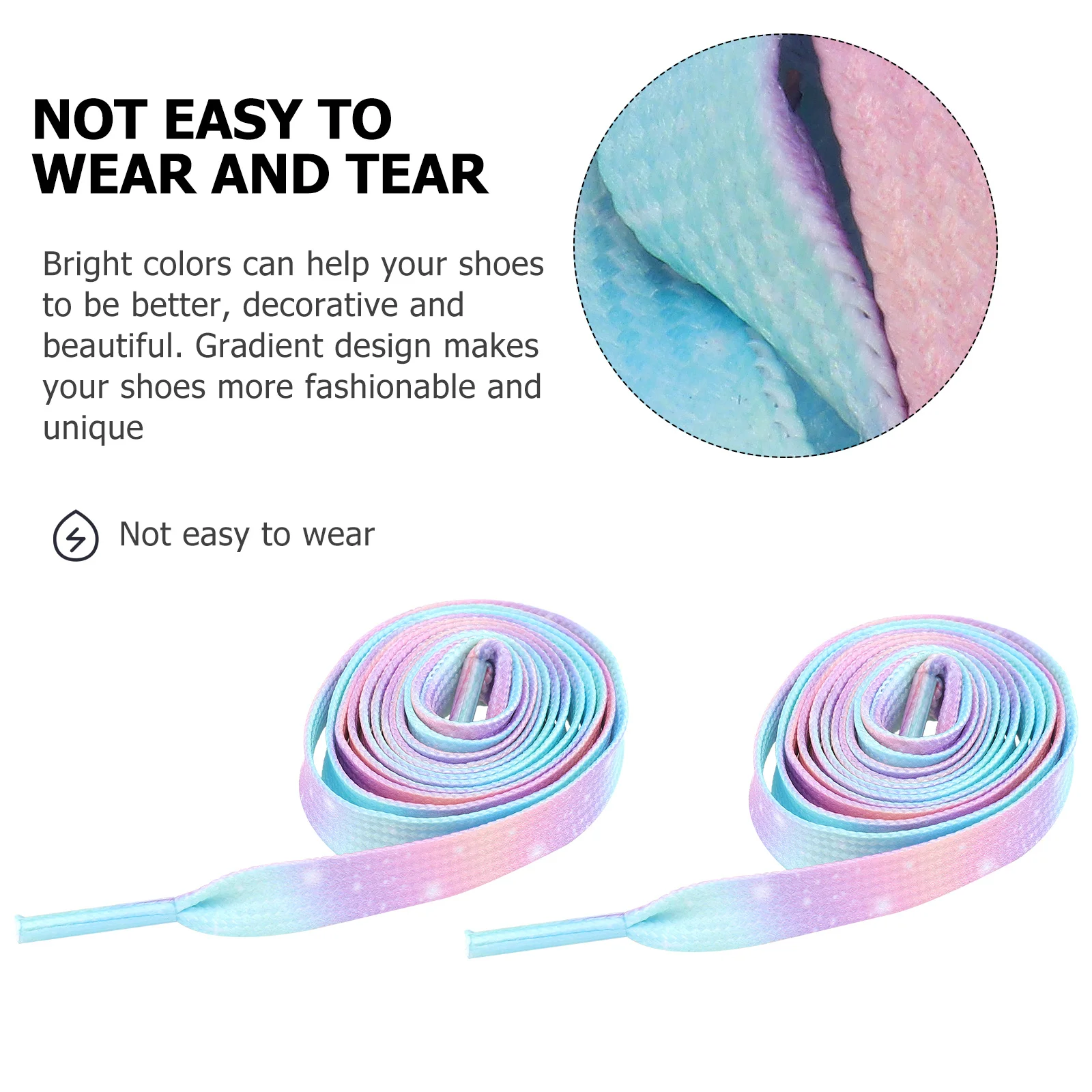 2 пары красочных шнурков для обуви на плоской подошве с градиентом, прочные стильные шнурки для кроссовок, парусиновая обувь, декоративный ремешок