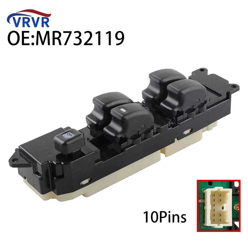 VRVR MR732119 Electric Power Master Window Switch For 1996-2007 Mitsubishi L200