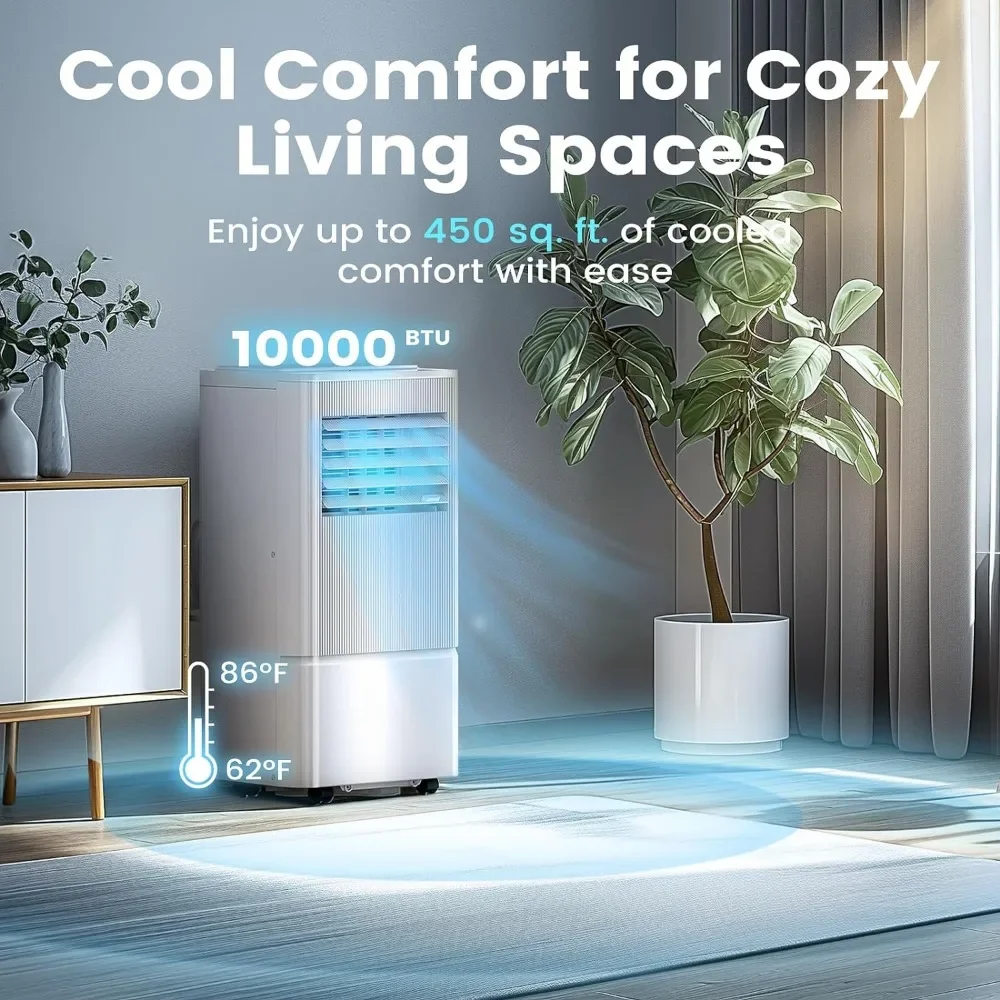 Air Choice 10000 BTU Portable Air Conditioner,Conditioner Portable for Room Up to 450 Sq.Ft,24H Timer,Remote Control,Sleep Mode