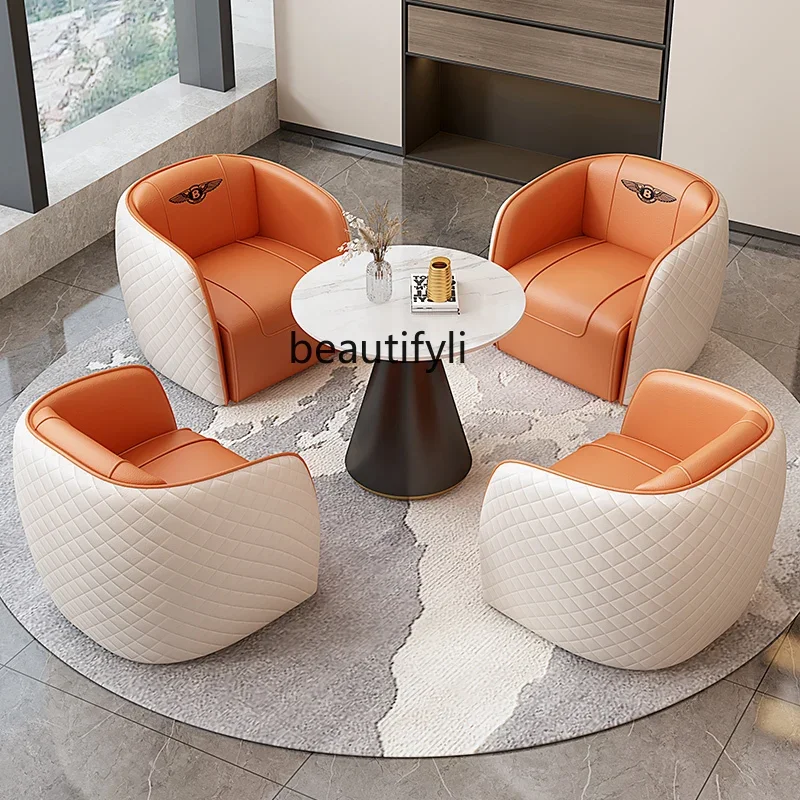 

smt03 Nordic Light Luxury Hotel Lobby Business Deck Sofa Reception Sofa Table and Chair