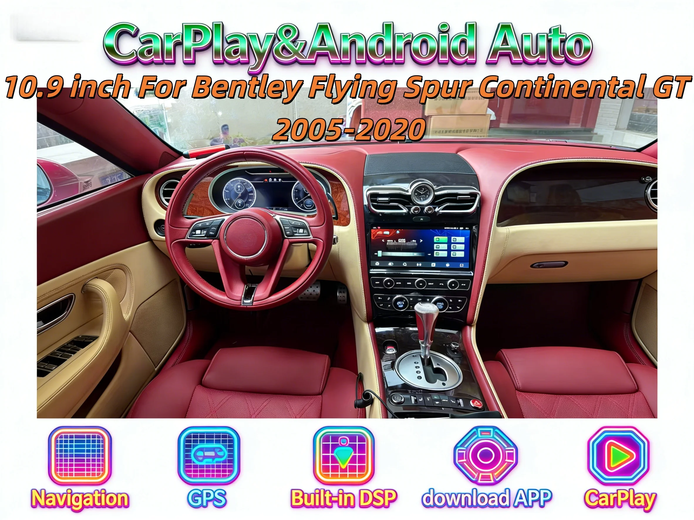 Multimedia Android Bluetooth 5.0 Player For Bentley Flying Spur Continental GT 2005-2020 Wireless Carplay Navigation Head unit