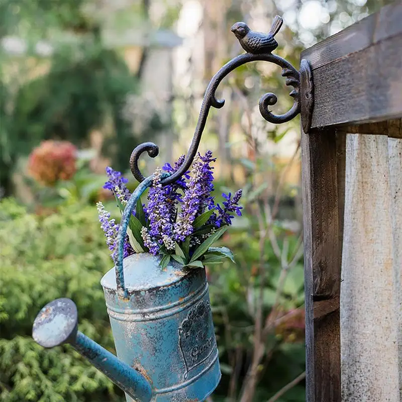 Decorative Hanging Basket Wall Hook Heavy Duty Rustic Cast Iron Coat Hooks Retro Strong Kitchen Wall Plant Antique Hanger