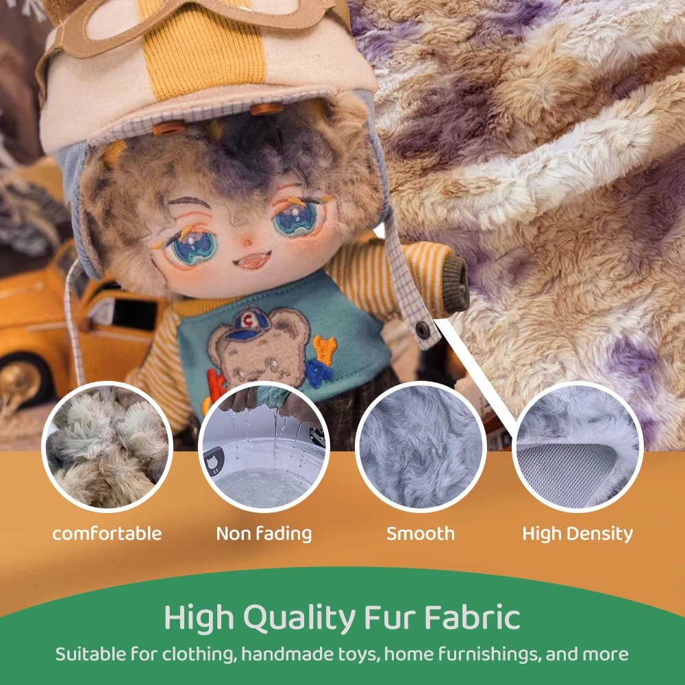 New Product 25x45cm 100% Polyester Faux Fur Fabric 1cm Environmentally Friendly Minky Fabric Handmade Doll/winter Plush Fabric