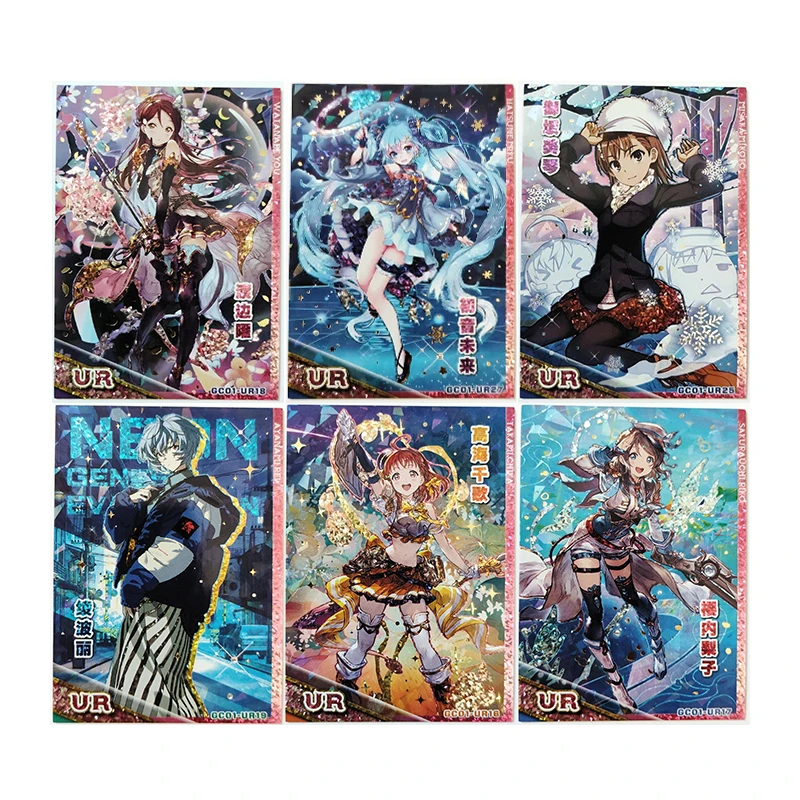 

Anime Magic Comic Hatsune Miku Ayanami Rei Misaka Mikoto Ur Card Game Collection Rare Card Kids Toys Boy Birthday Present