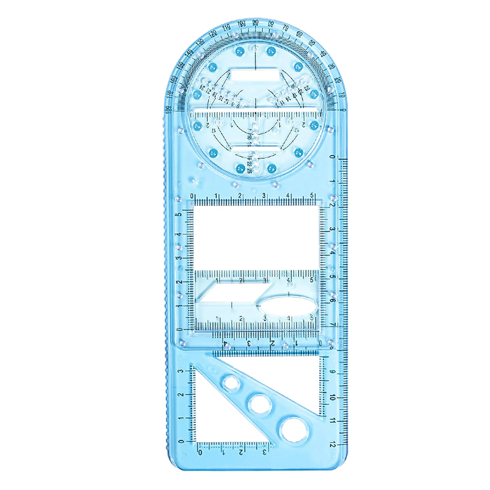 Multifunctional Geometric Ruler Drawing Ruler Geometric Drawing Template Measuring Tool Plastic Ruler For School Office Supplies