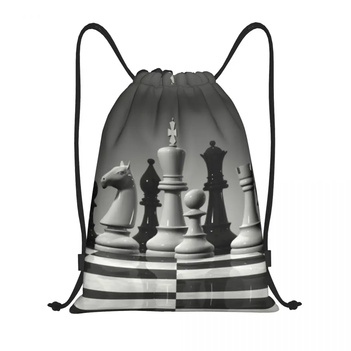 

Chess Board Drawstring Bag Men Women Portable Sports Gym Sackpack Game Lover Training Storage Backpacks