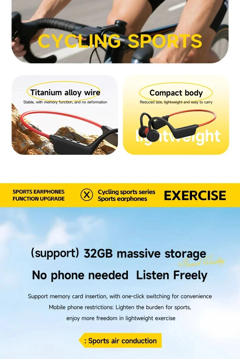 Bone Conduction Headphones IPX8 Bluetooth 5.4 Waterproof Wireless Sports Headset with Mic for Swimming Running Fitness Gym 2026
